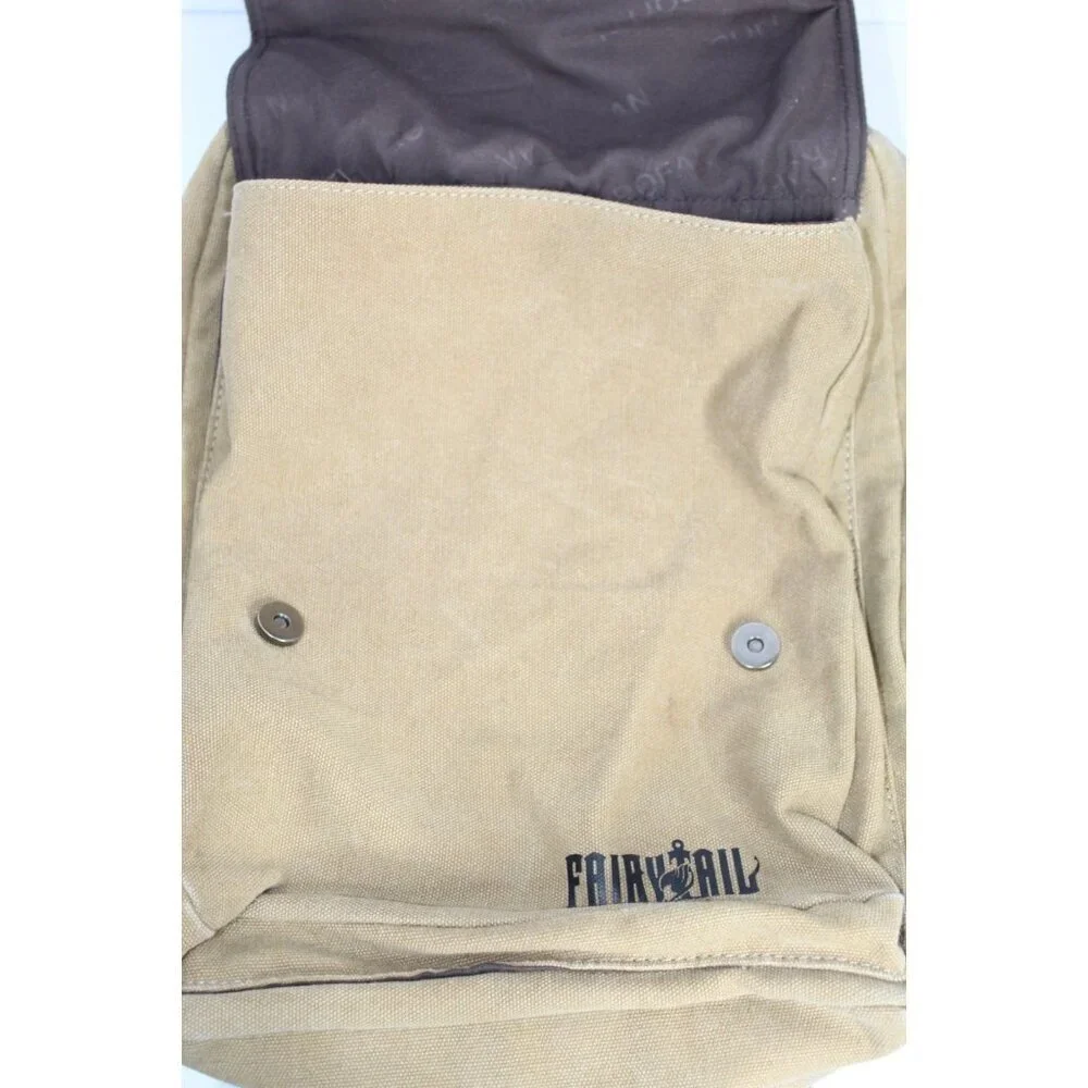Anime‎ FAIRY TAIL Brown Tan Canvas Backpack Shoulder Bag Unisex College Travel